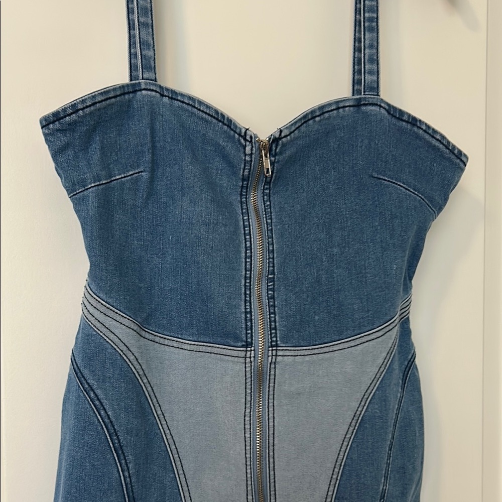 Cute Forever 21 Blue Denim Mini Dress - Picture 2 of 8